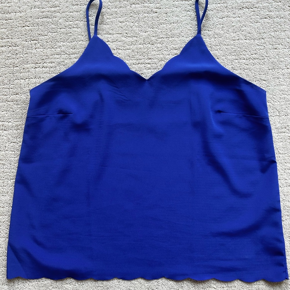 Halogen Royal Blue Scalloped V-Neck Camisole